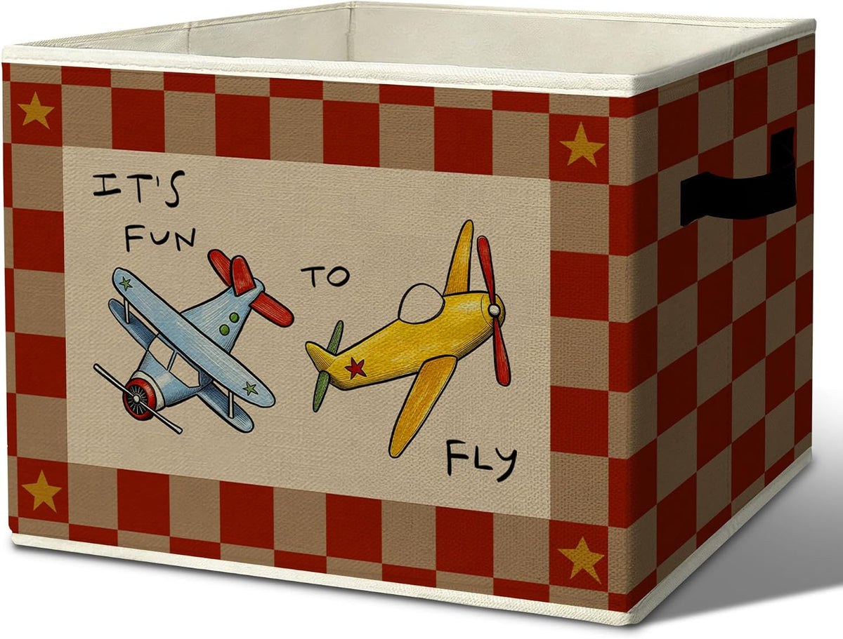 Rustic Where the Wild Ones Play Storage Bins Boxes with Handles - Colors A