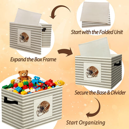 Rustic Where the Wild Ones Play Storage Bins Boxes with Handles - Colors A
