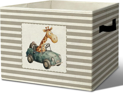 Rustic Where the Wild Ones Play Storage Bins Boxes with Handles - Colors A