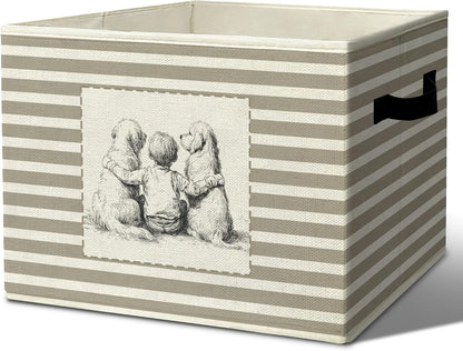 Rustic Where the Wild Ones Play Storage Bins Boxes with Handles - Colors A
