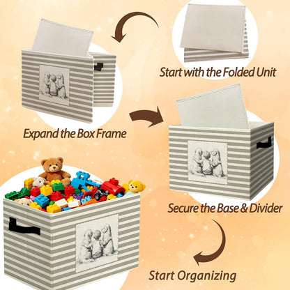 Rustic Where the Wild Ones Play Storage Bins Boxes with Handles - Colors A
