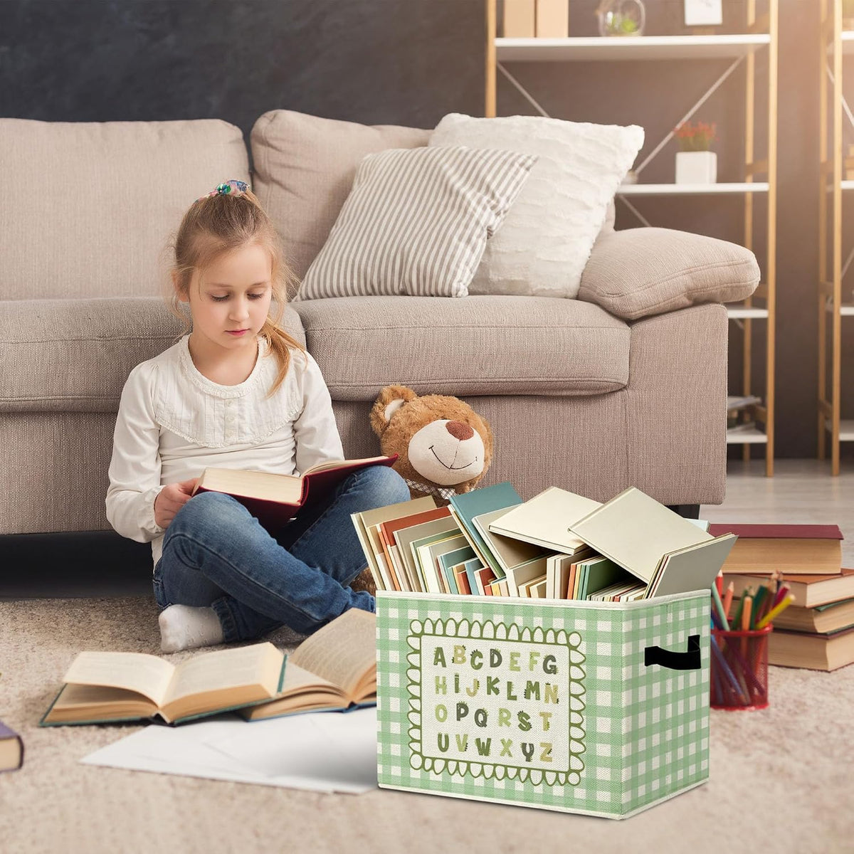 Rustic Where the Wild Ones Play Storage Bins Boxes with Handles - Colors A