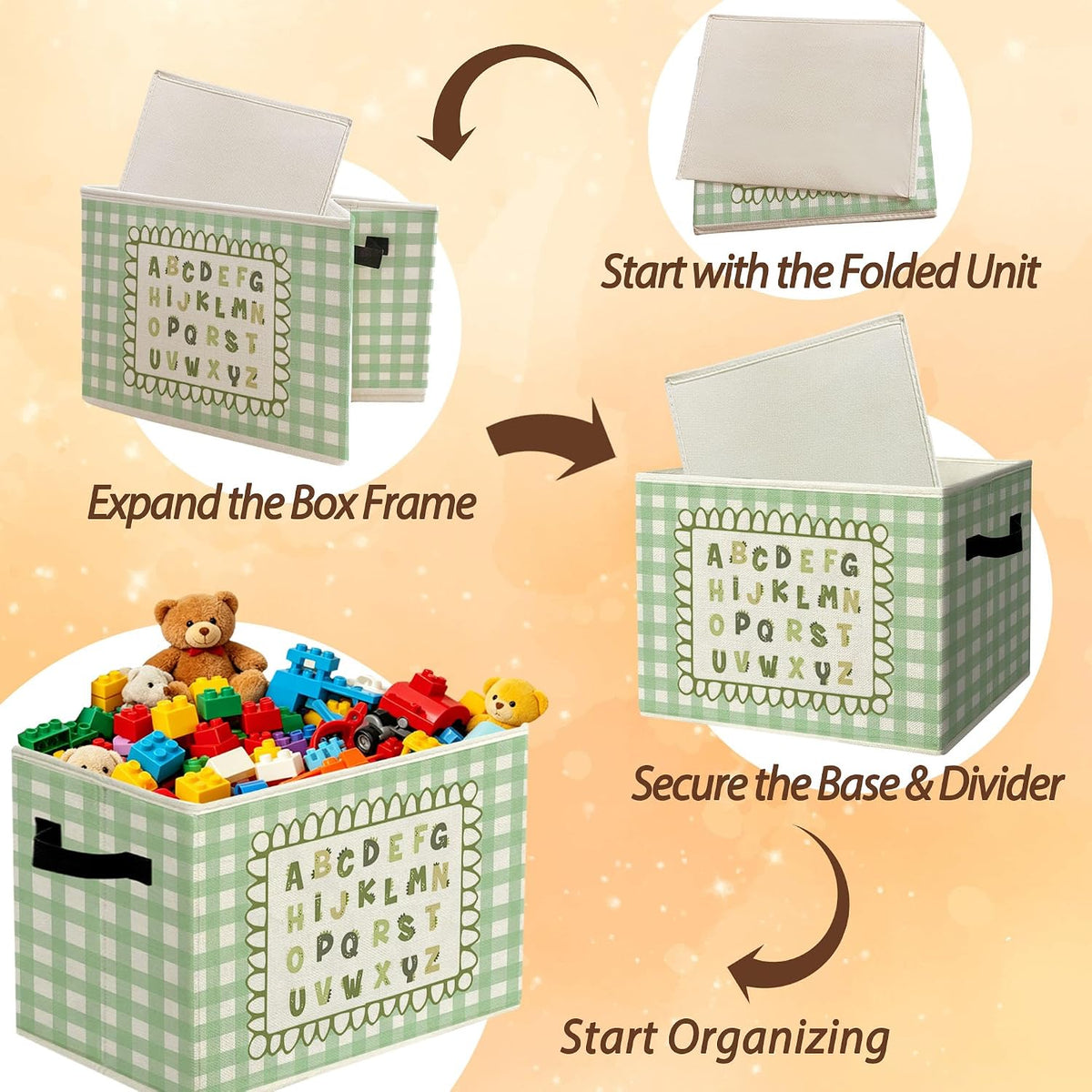 Rustic Where the Wild Ones Play Storage Bins Boxes with Handles - Colors A