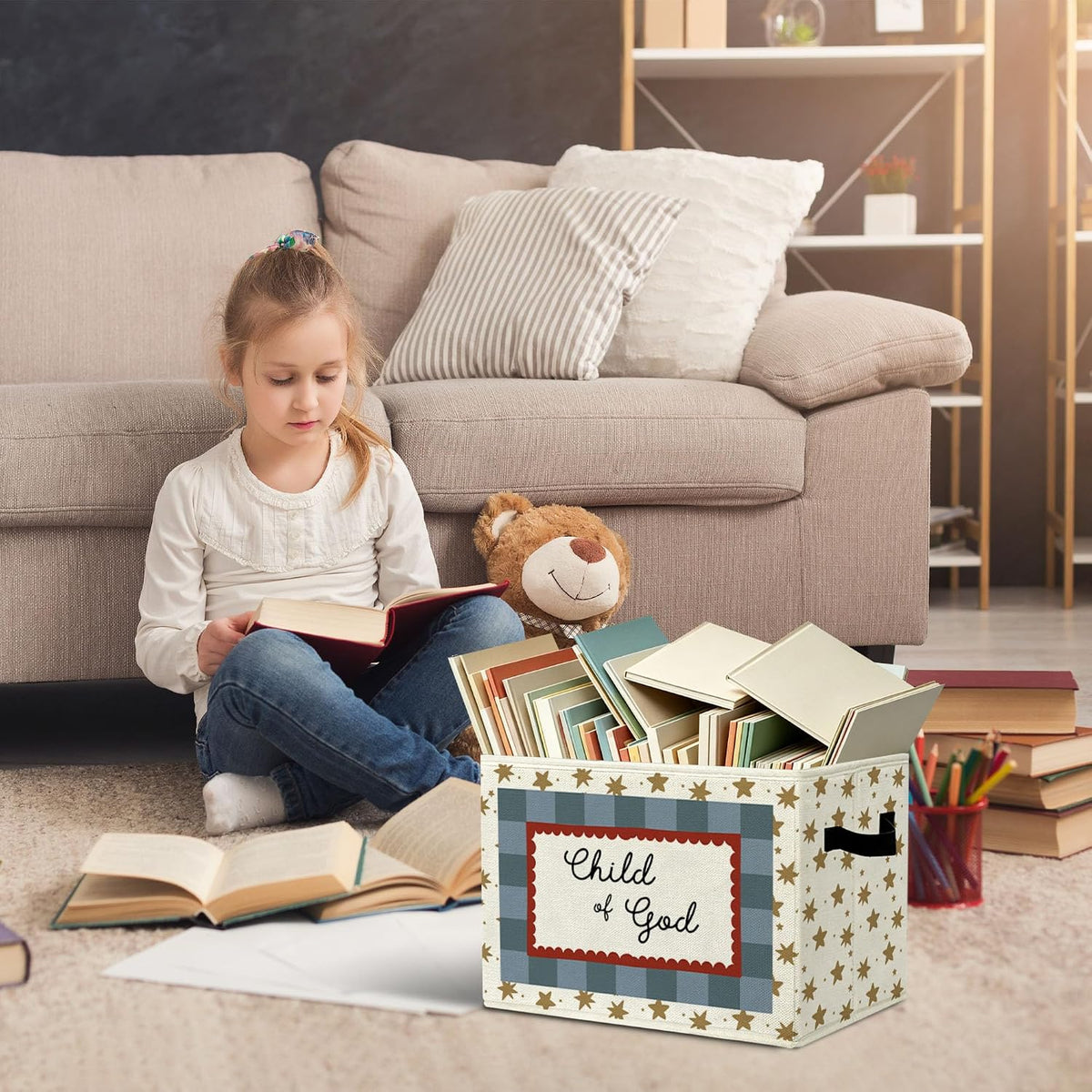 Rustic Where the Wild Ones Play Storage Bins Boxes with Handles - Colors A