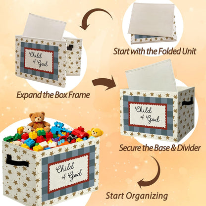Rustic Where the Wild Ones Play Storage Bins Boxes with Handles - Colors A
