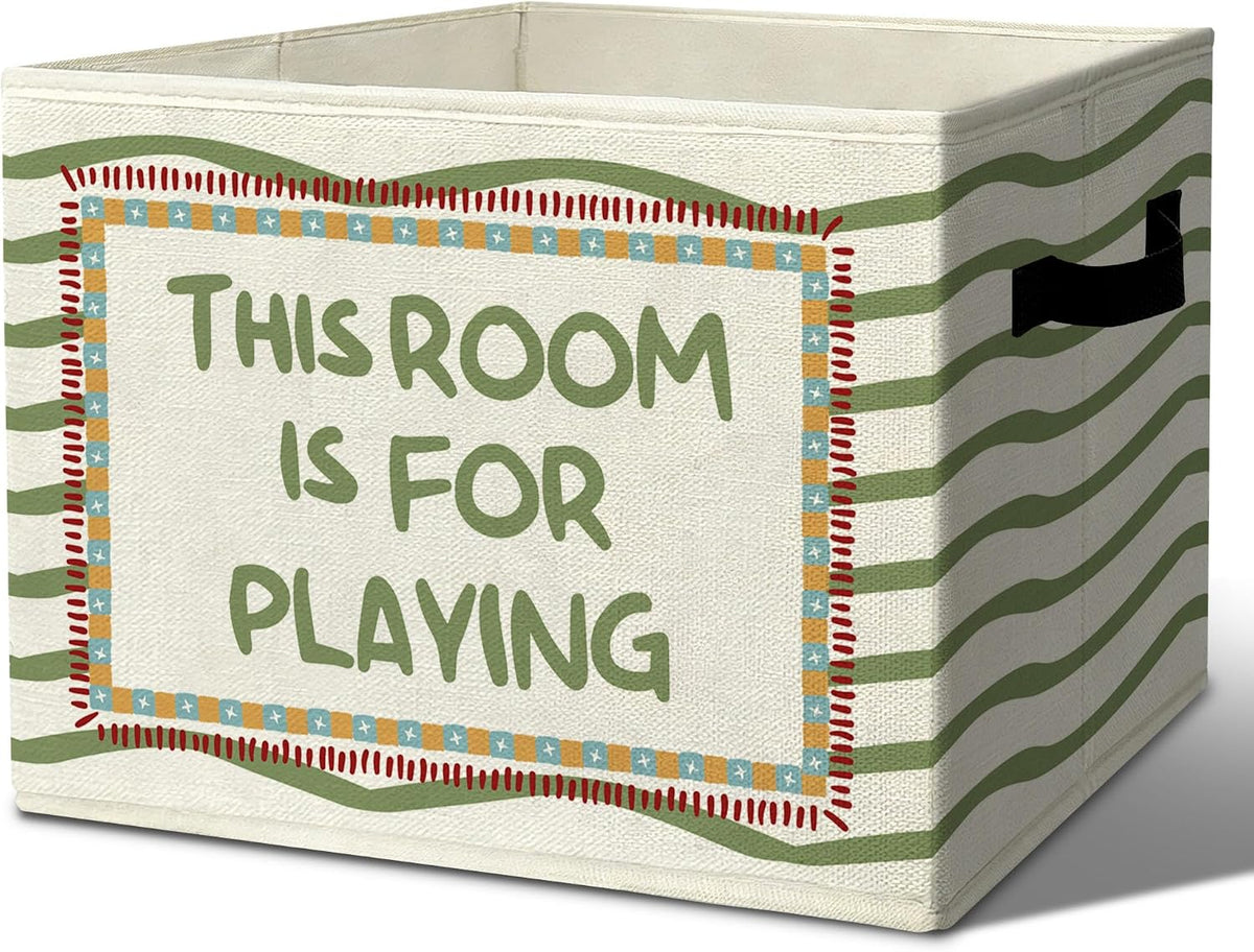 Rustic Where the Wild Ones Play Storage Bins Boxes with Handles - Colors A