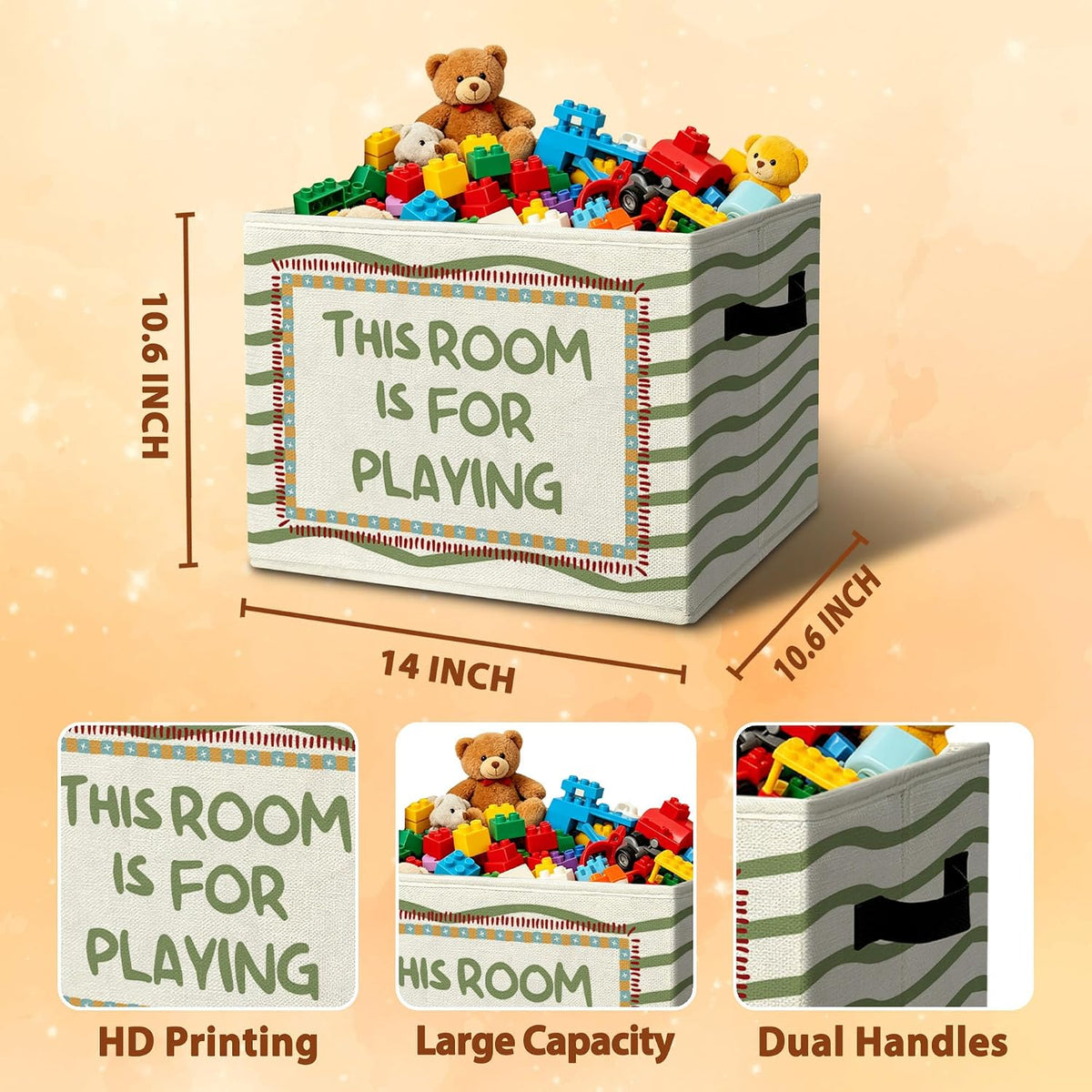 Rustic Where the Wild Ones Play Storage Bins Boxes with Handles - Colors A