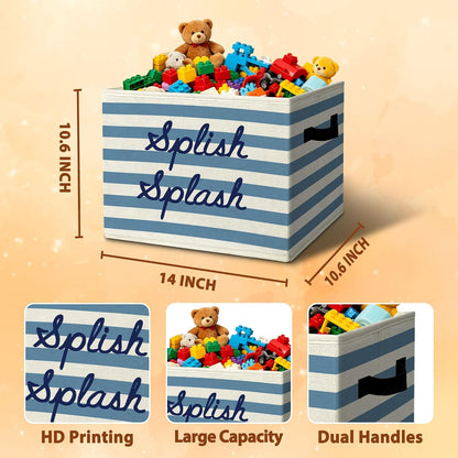 Rustic Where the Wild Ones Play Storage Bins Boxes with Handles - Colors A
