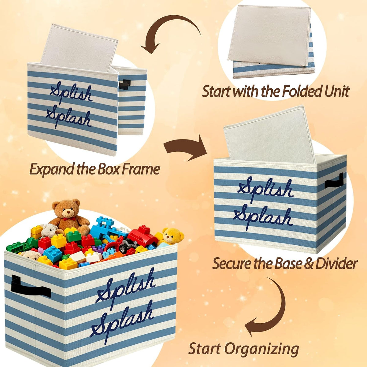 Rustic Where the Wild Ones Play Storage Bins Boxes with Handles - Colors A