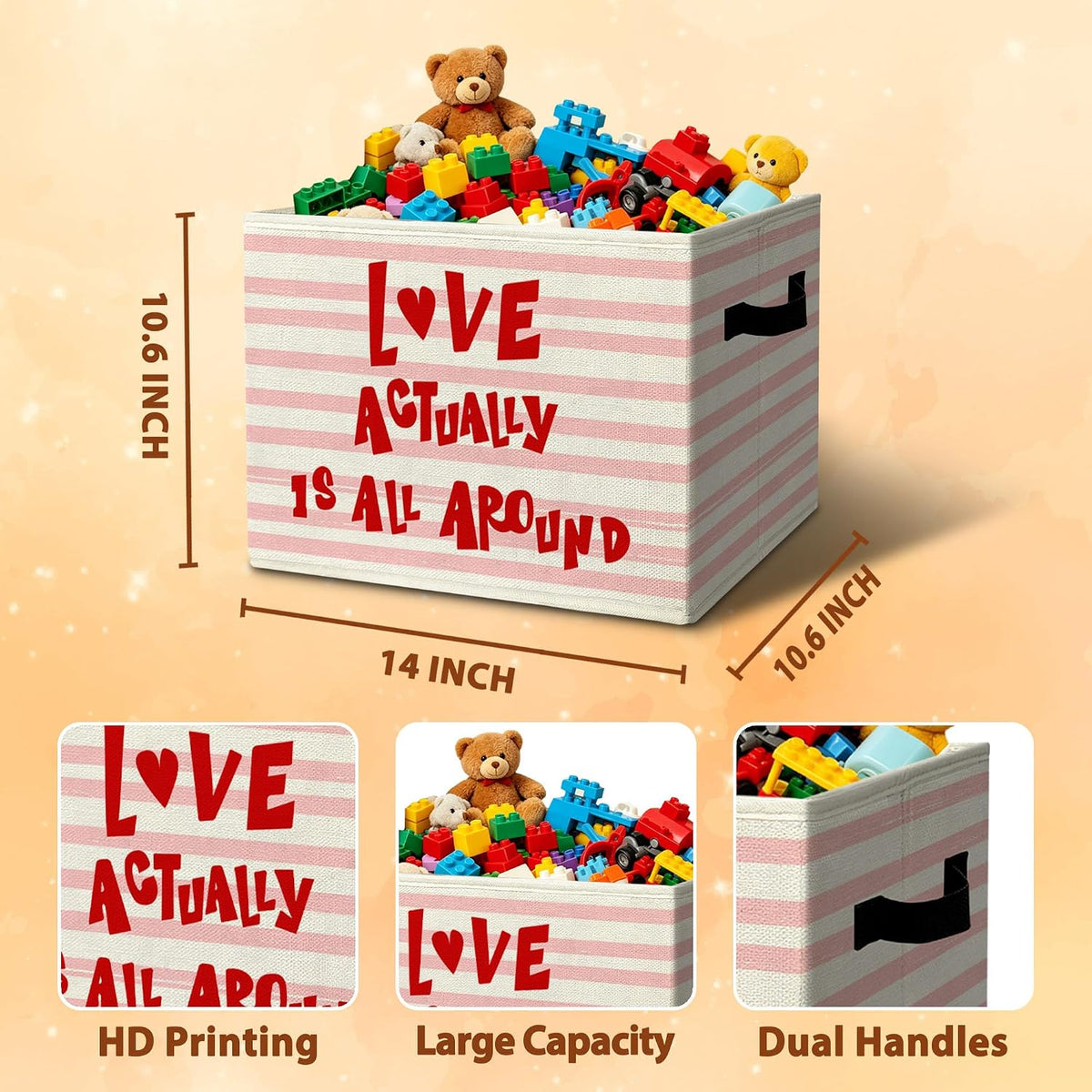 Rustic Where the Wild Ones Play Storage Bins Boxes with Handles - Colors A