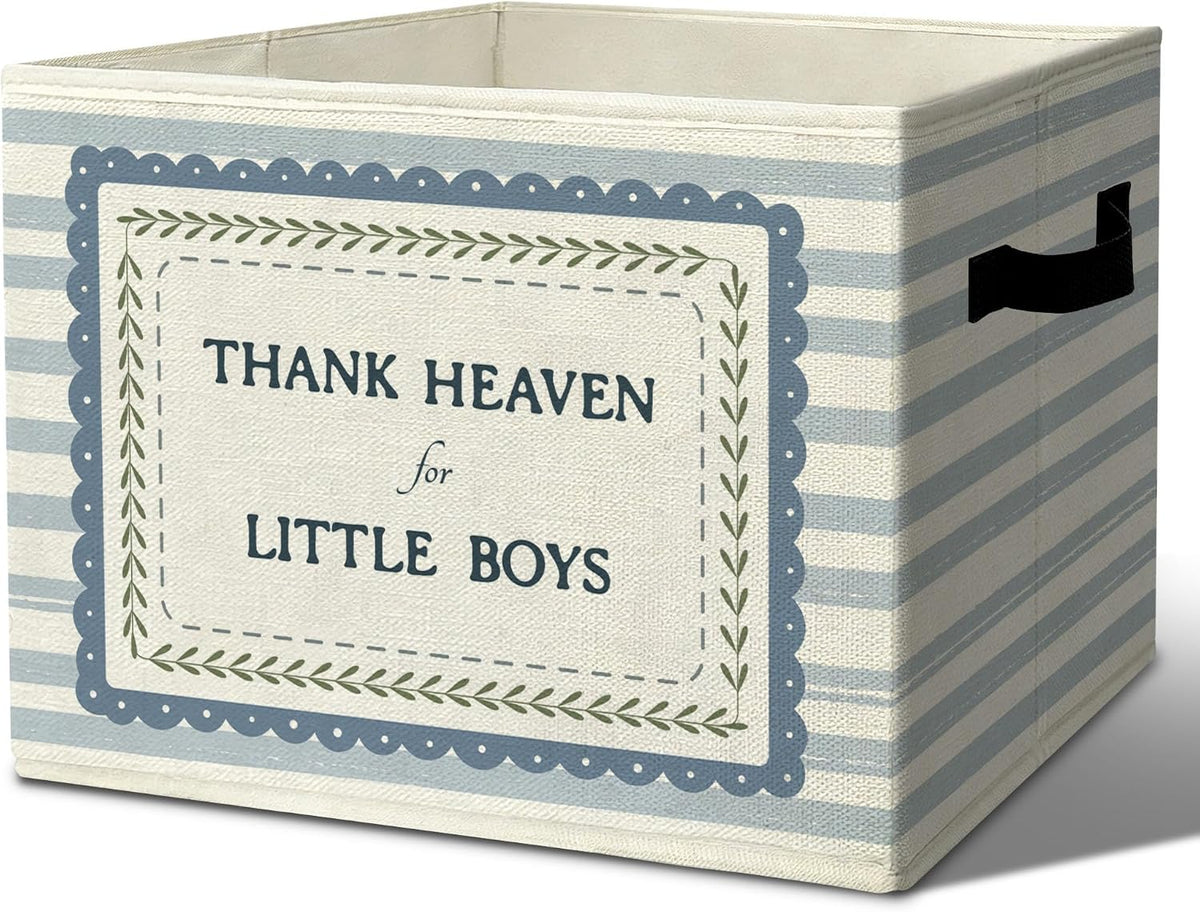 Rustic Where the Wild Ones Play Storage Bins Boxes with Handles - Colors A