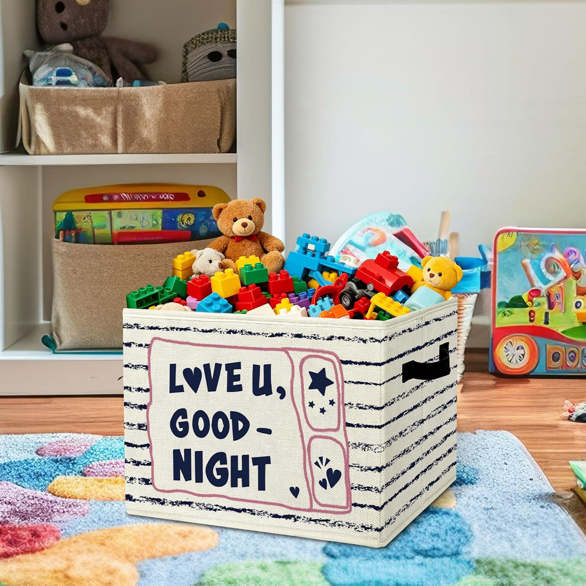 Rustic Where the Wild Ones Play Storage Bins Boxes with Handles - Colors A