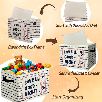 Rustic Where the Wild Ones Play Storage Bins Boxes with Handles - Colors A
