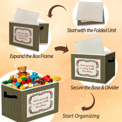 Rustic Where the Wild Ones Play Storage Bins Boxes with Handles - Colors A