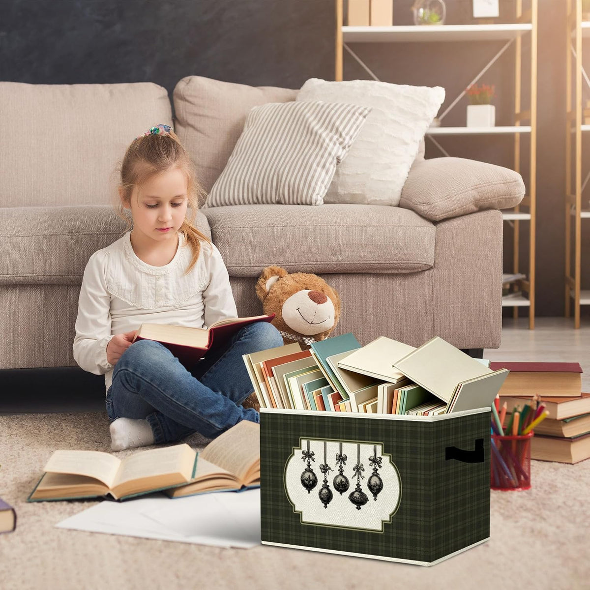 Rustic Where the Wild Ones Play Storage Bins Boxes with Handles - Colors A