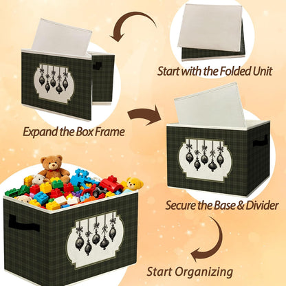 Rustic Where the Wild Ones Play Storage Bins Boxes with Handles - Colors A