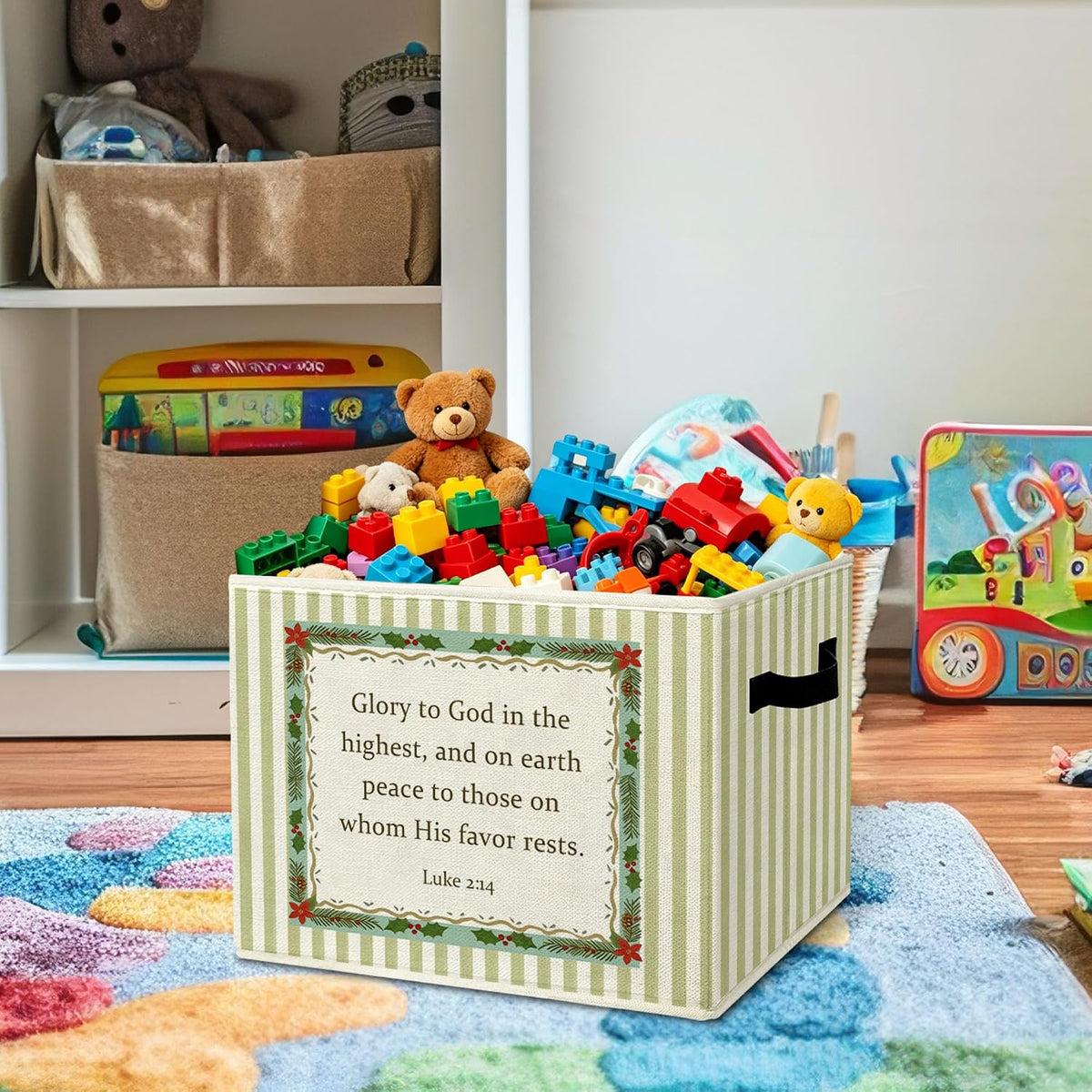 Rustic Where the Wild Ones Play Storage Bins Boxes with Handles - Colors A