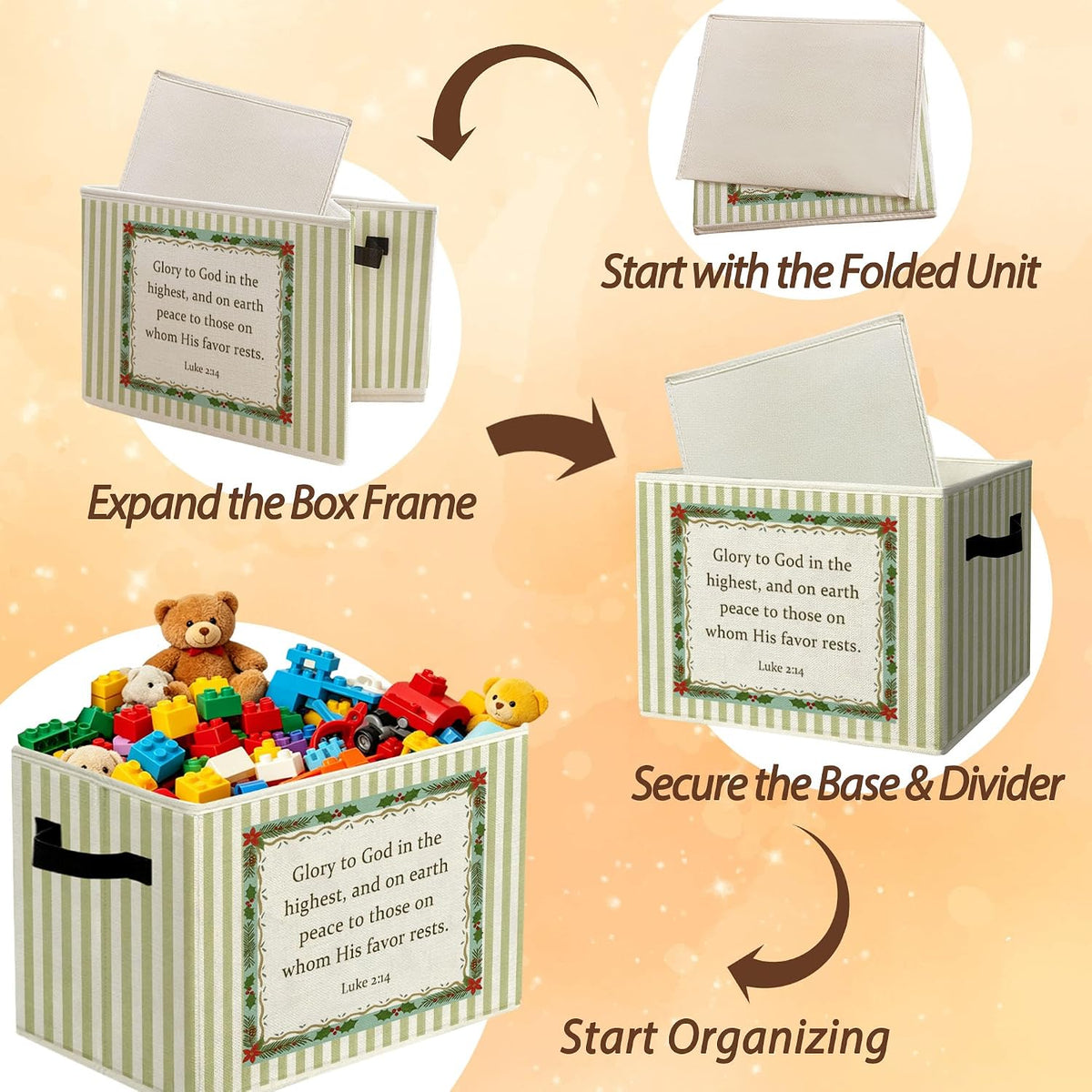 Rustic Where the Wild Ones Play Storage Bins Boxes with Handles - Colors A