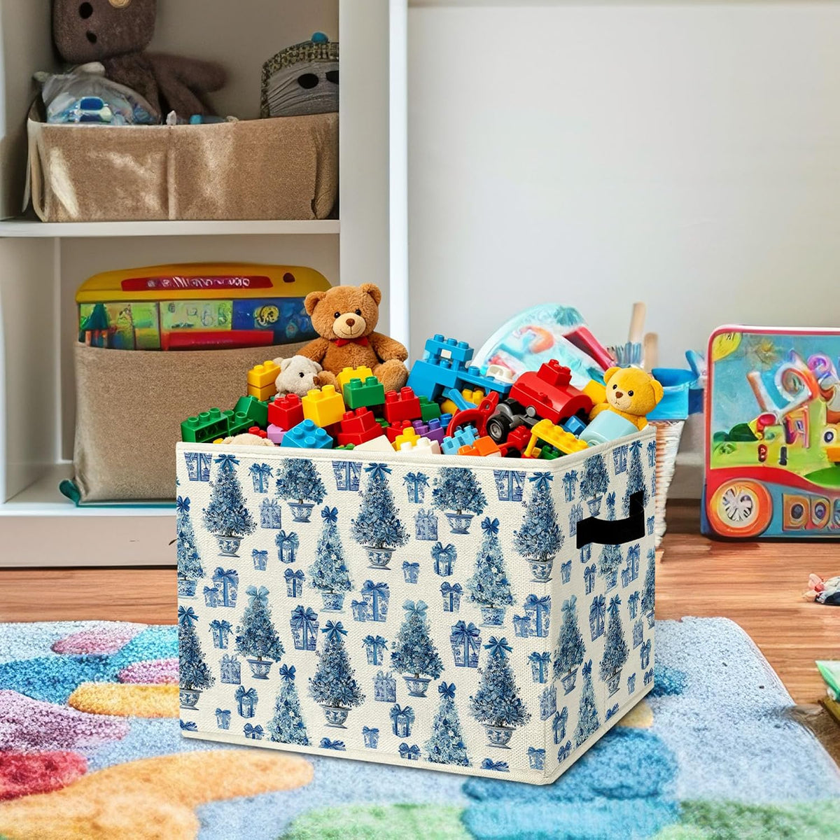 Rustic Where the Wild Ones Play Storage Bins Boxes with Handles - Colors A