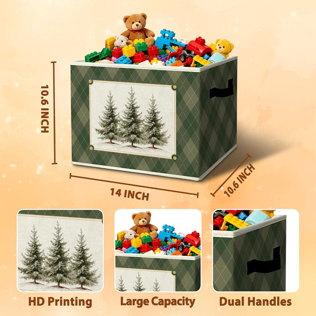 Rustic Where the Wild Ones Play Storage Bins Boxes with Handles - Colors A