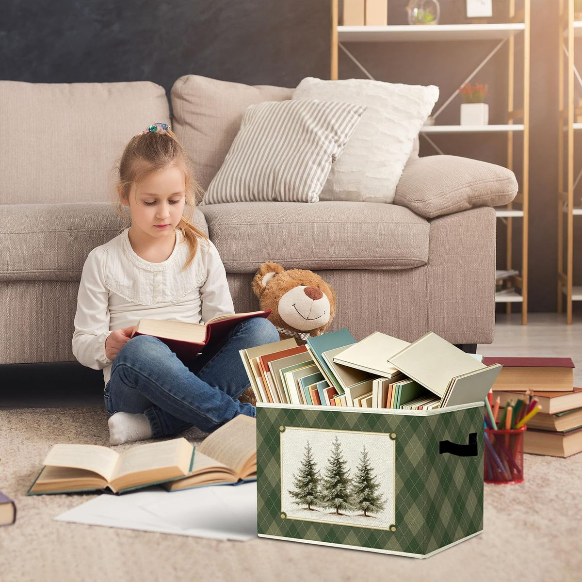 Rustic Where the Wild Ones Play Storage Bins Boxes with Handles - Colors A