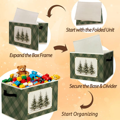 Rustic Where the Wild Ones Play Storage Bins Boxes with Handles - Colors A