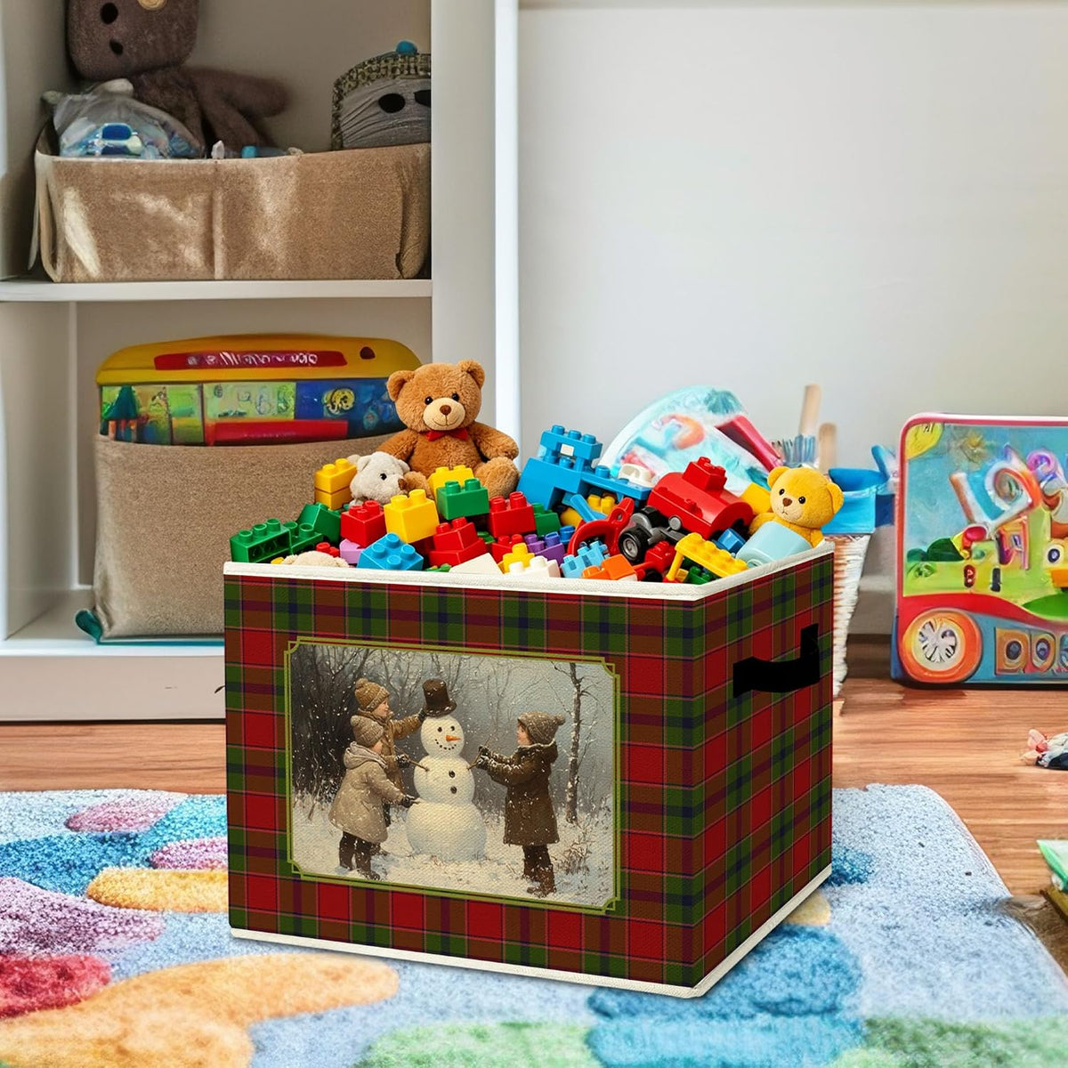 Rustic Where the Wild Ones Play Storage Bins Boxes with Handles - Colors A