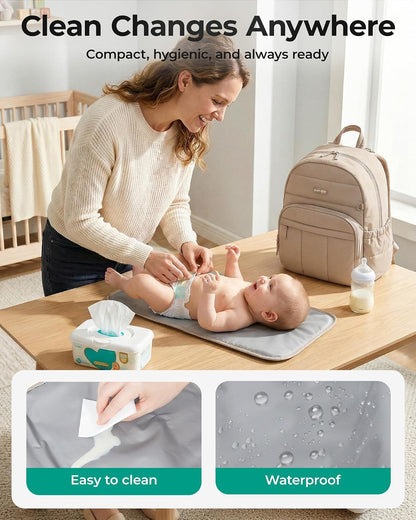 Baby Diaper Bag with Waterproof Pad, Black
