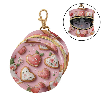 Love Cookies and Strawberries Baby Pacifier Holder Case, Dustproof Portable Storage Box for Diaper Bag Purse, Pacifier Storage Container for Boys & Girls