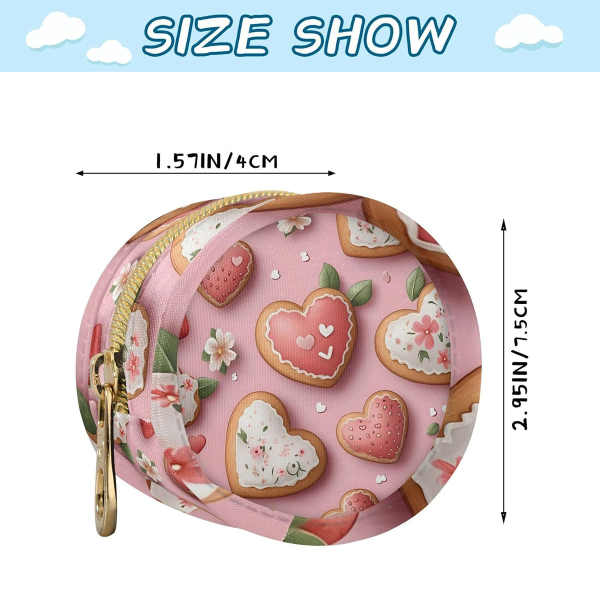 Love Cookies and Strawberries Baby Pacifier Holder Case, Dustproof Portable Storage Box for Diaper Bag Purse, Pacifier Storage Container for Boys & Girls