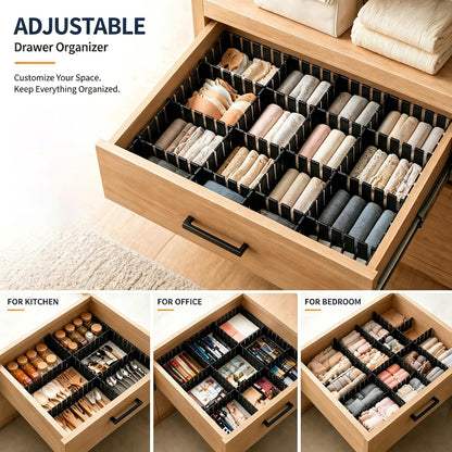 Adjustable Drawer Dividers, Cut-to-Fit DIY Organizers, White,16 Pack