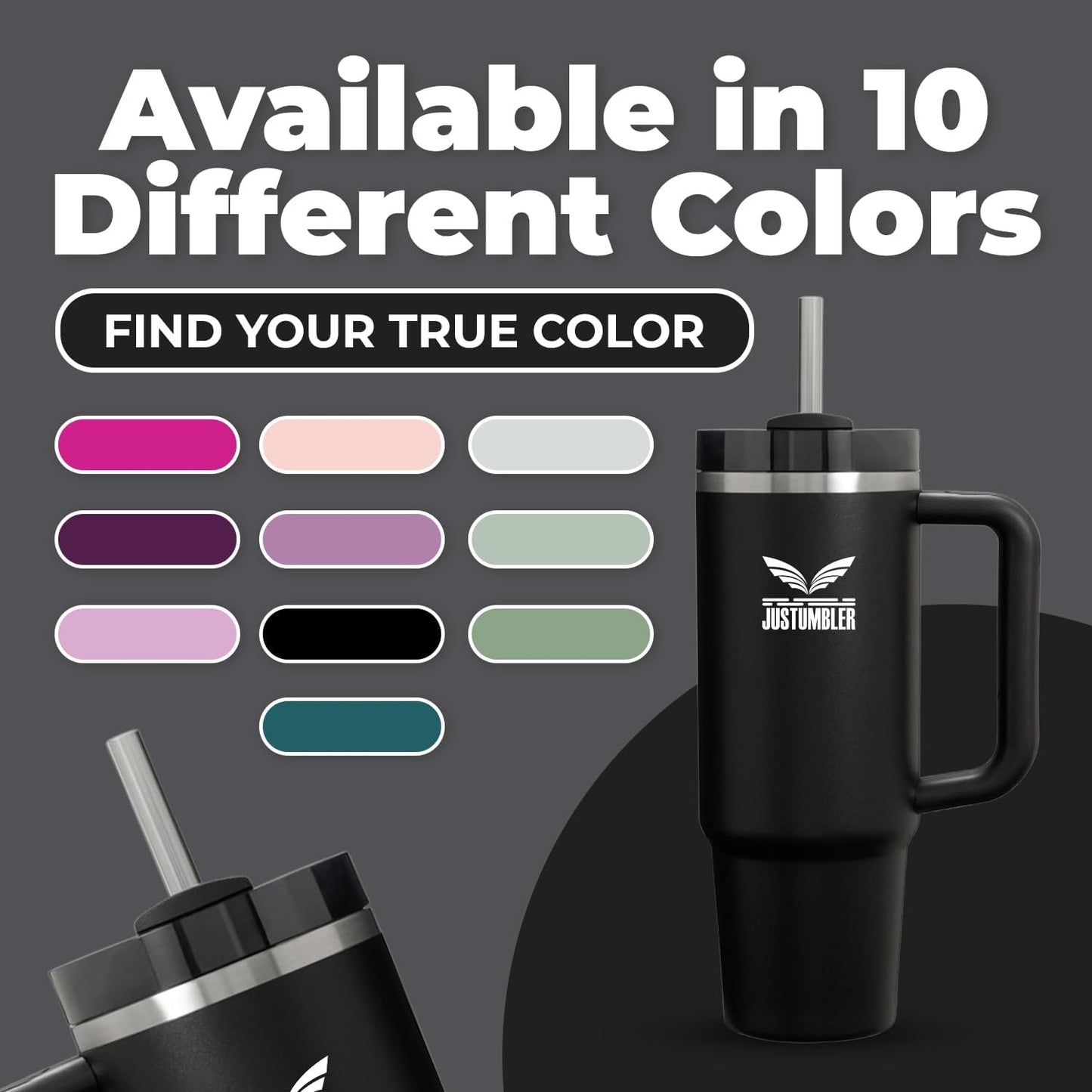 40 Oz Insulated Tumbler with Handle and Straw, Stainless Steel Coffee Travel Mug with Lid, Leak Proof Water Bottle with Accessories, Matcha Cream