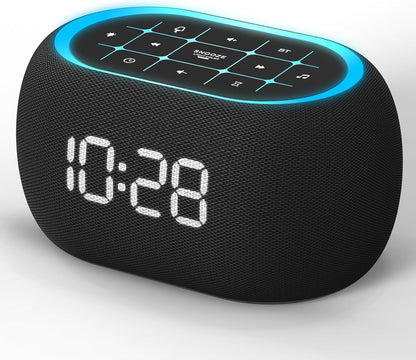 White Noise Sound Machine Alarm Clock with Bluetooth Speaker, Hi-Fi Stereo Sound, 21 Soothing Sounds/7 Night Lights, 0-100% Dimmer/Sleep Timer, Soother for Teens Kids Girls, Bedroom, Pink