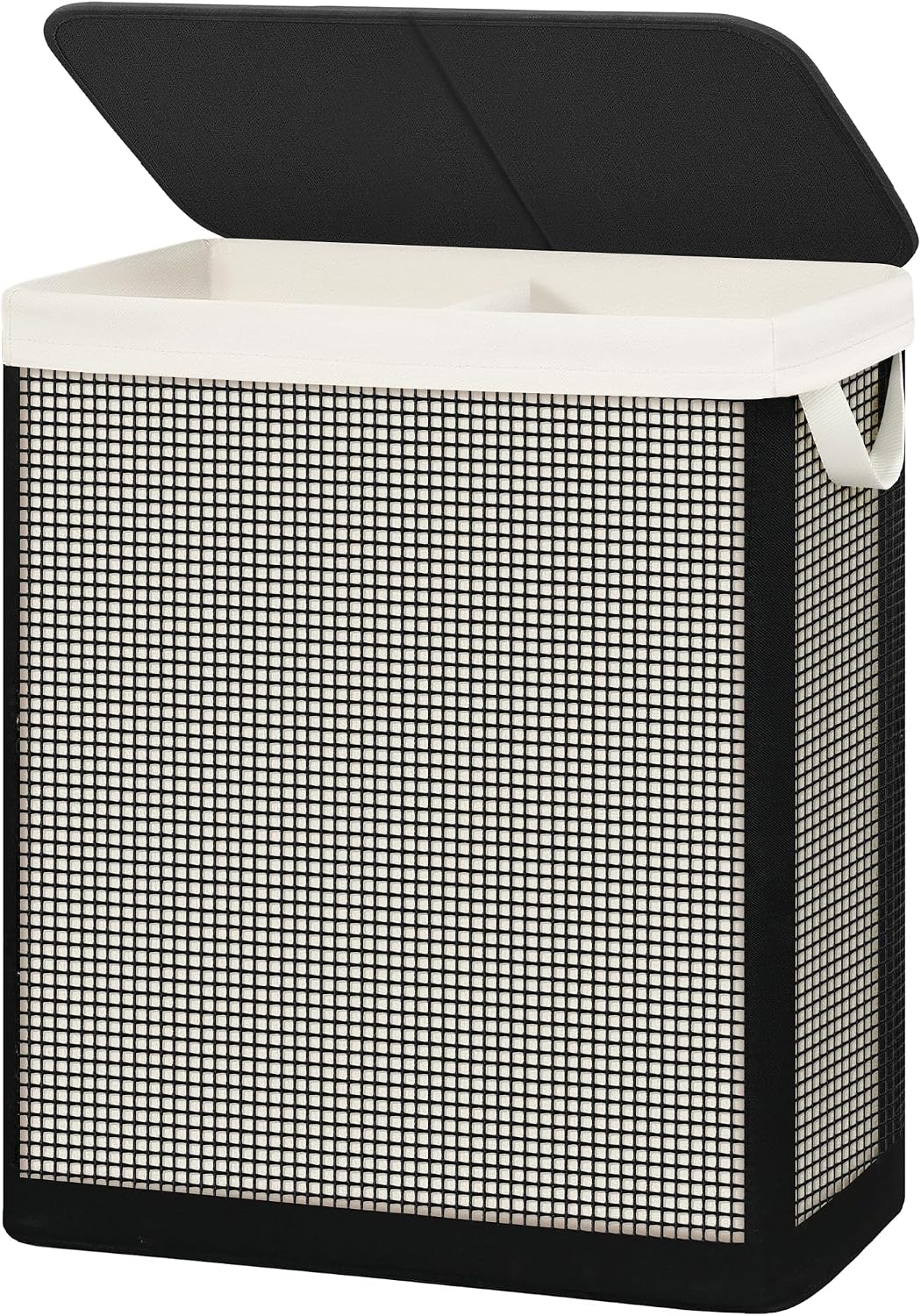 Laundry Hamper with Lid, 90L Sturdy Steel-Frame Clothes Hamper with Removable Washable Liner, Breathable Large Laundry Basket for Bedroom, Bathroom, Laundry Room, Dorm, Closet