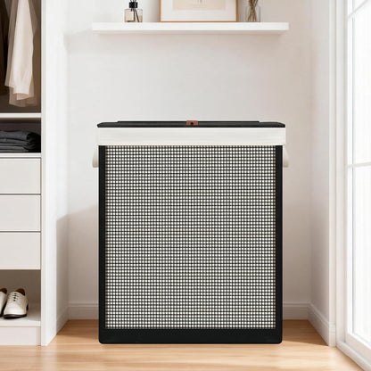 Laundry Hamper with Lid, 90L Sturdy Steel-Frame Clothes Hamper with Removable Washable Liner, Breathable Large Laundry Basket for Bedroom, Bathroom, Laundry Room, Dorm, Closet