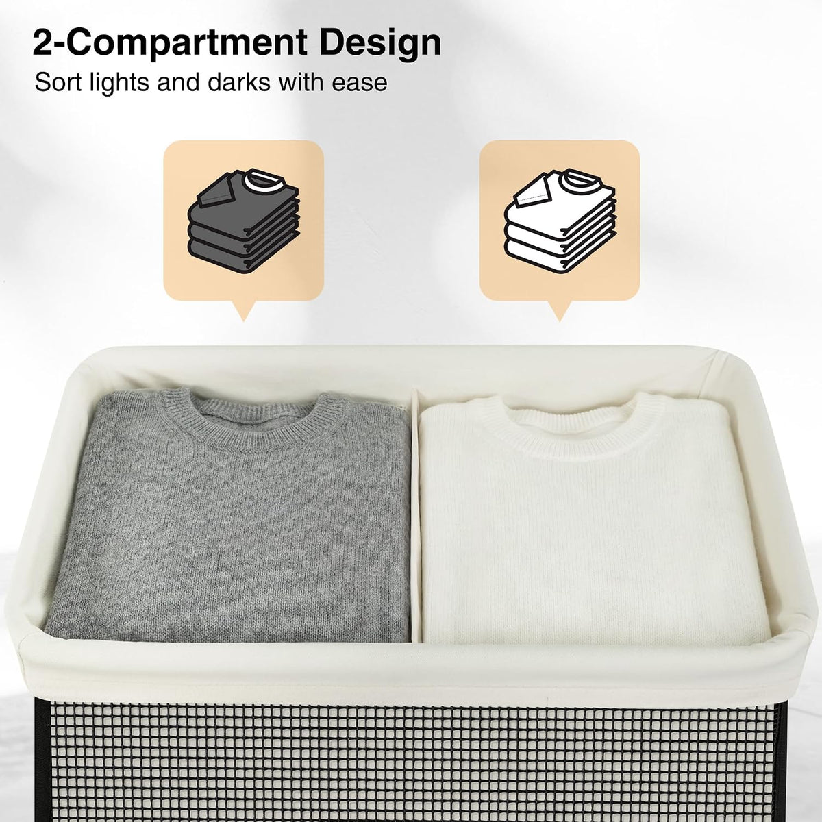 Laundry Hamper with Lid, 90L Sturdy Steel-Frame Clothes Hamper with Removable Washable Liner, Breathable Large Laundry Basket for Bedroom, Bathroom, Laundry Room, Dorm, Closet