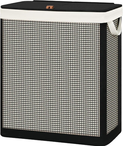 Laundry Hamper with Lid, 90L Sturdy Steel-Frame Clothes Hamper with Removable Washable Liner, Breathable Large Laundry Basket for Bedroom, Bathroom, Laundry Room, Dorm, Closet