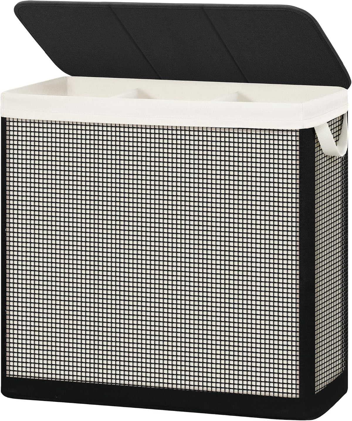 Laundry Hamper with Lid, 90L Sturdy Steel-Frame Clothes Hamper with Removable Washable Liner, Breathable Large Laundry Basket for Bedroom, Bathroom, Laundry Room, Dorm, Closet