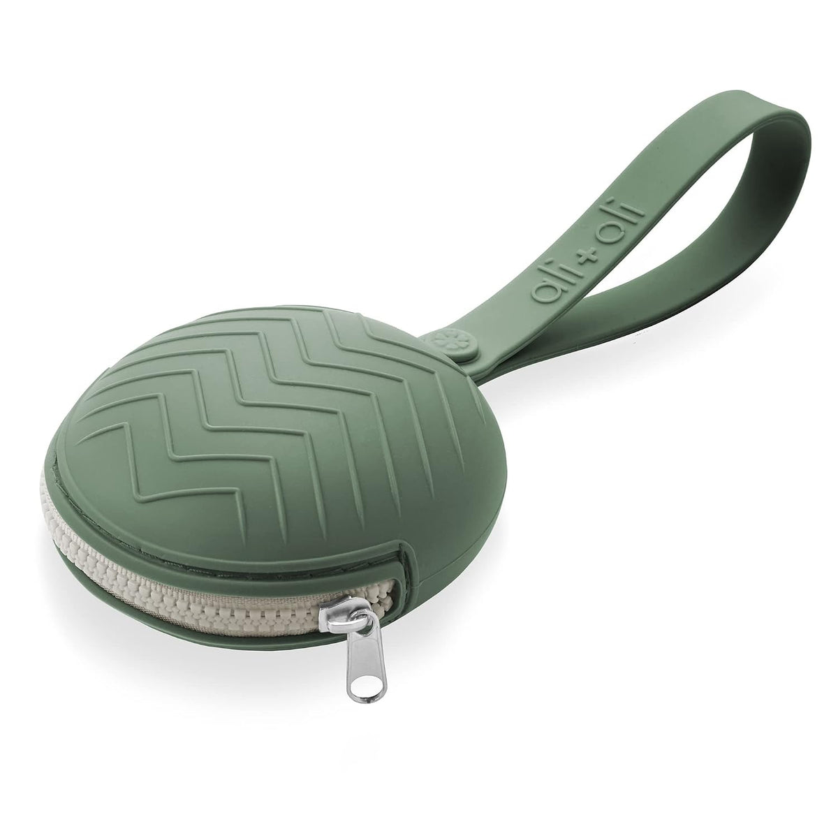 BPA-Free Silicone Pacifier Holder Case (1-pk) Diaper Bag Accessory Newborn Travel Baby Pacifier Pouch (Army Green)