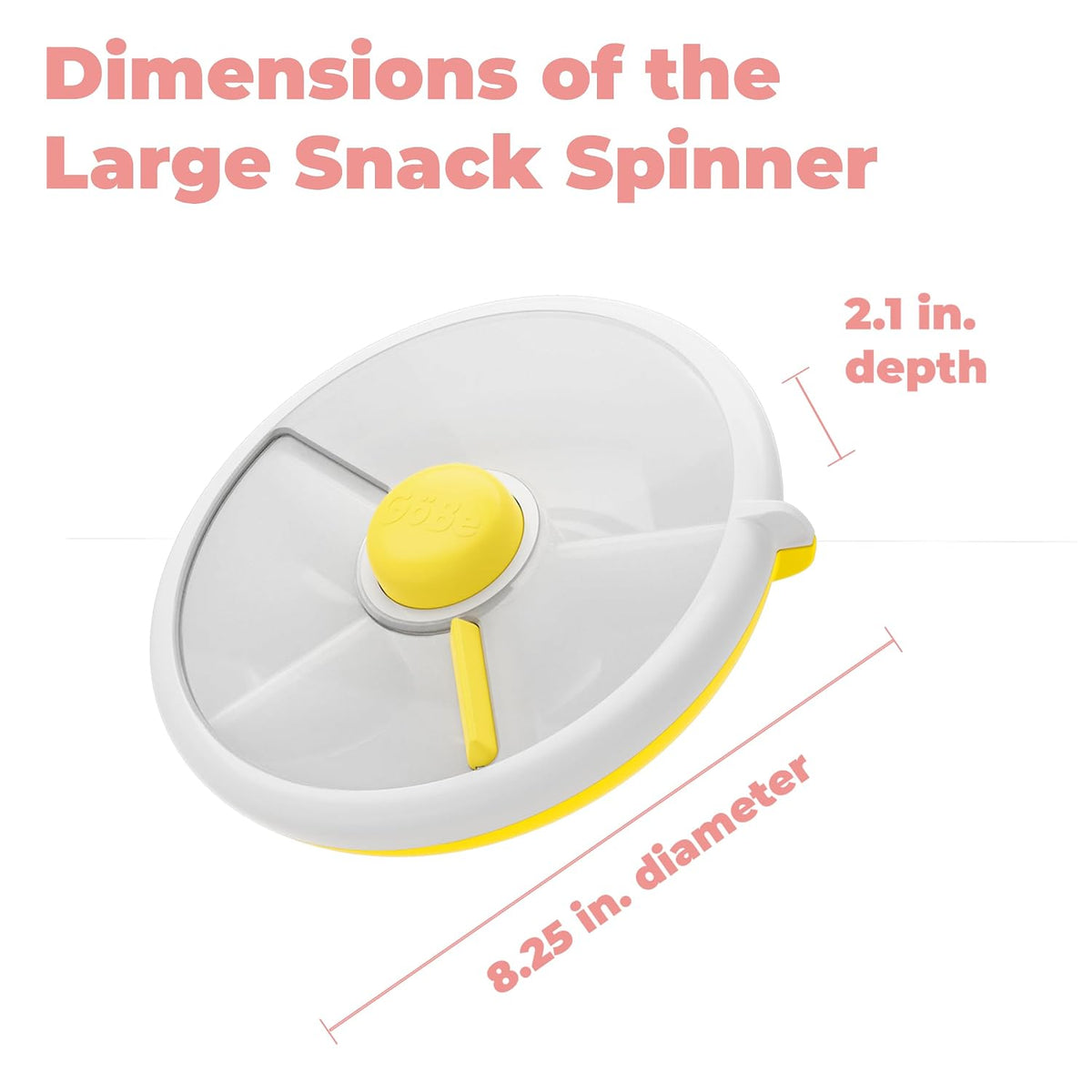 Small Snack Spinner Flip Bundle with Hand Strap and Sticker Sheet - Reusable Snack Container with 5 Compartment Dispenser and Lid | BPA/PVC Free | Dishwasher Safe | No Spill - Coral Pink