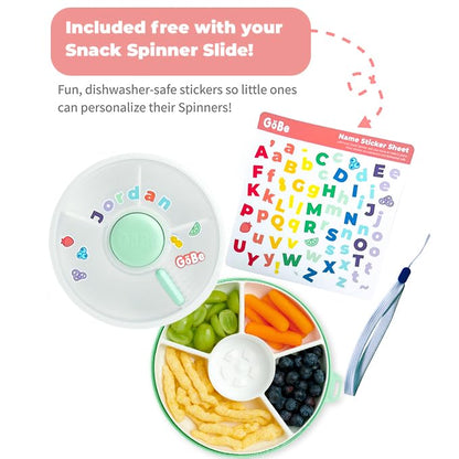 Small Snack Spinner Flip Bundle with Hand Strap and Sticker Sheet - Reusable Snack Container with 5 Compartment Dispenser and Lid | BPA/PVC Free | Dishwasher Safe | No Spill - Coral Pink