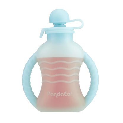 7-Pack Reusable Silicone Baby Food Pouches with Handles, 4oz Refillable Portable Pouches for Toddlers & Infants, BPA-Free Self-Feeding Yogurt & Smoothie Bags, Includes 2 Funnels