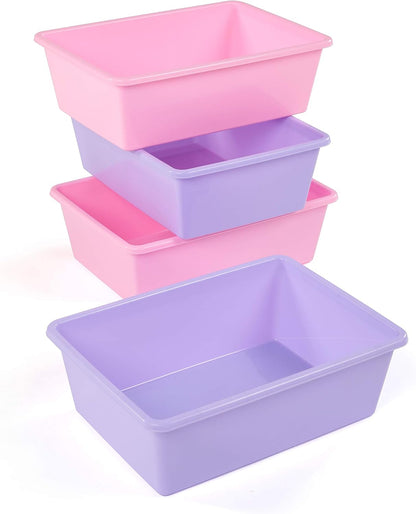 Plastic Storage Bins for Kids, Large Removable Toy Organizer