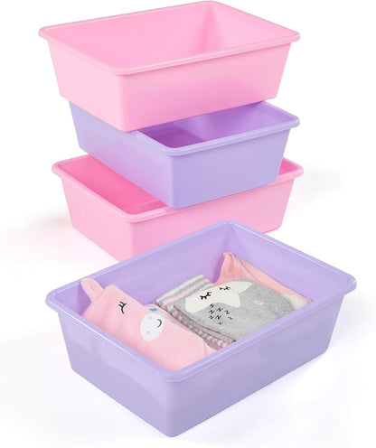 Plastic Storage Bins for Kids, Large Removable Toy Organizer
