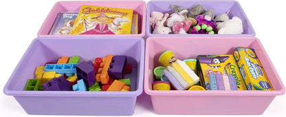 Plastic Storage Bins for Kids, Large Removable Toy Organizer