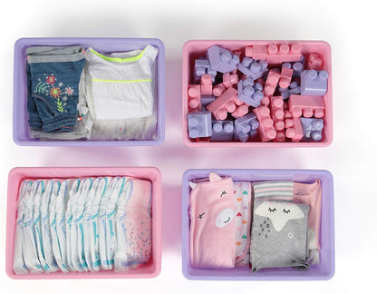 Plastic Storage Bins for Kids, Large Removable Toy Organizer