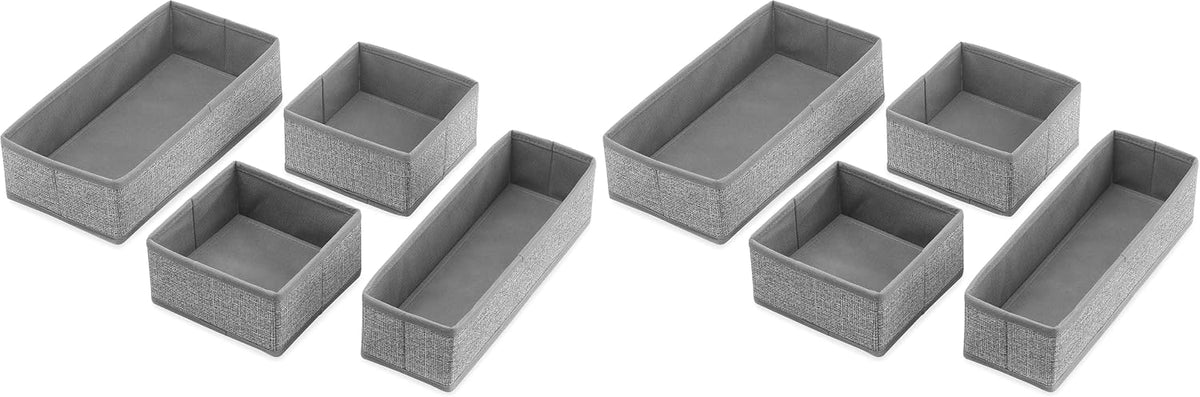 6283-9871 Set of 4-Crosshatch Gray Drawer Organizer