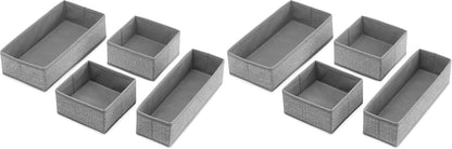 6283-9871 Set of 4-Crosshatch Gray Drawer Organizer