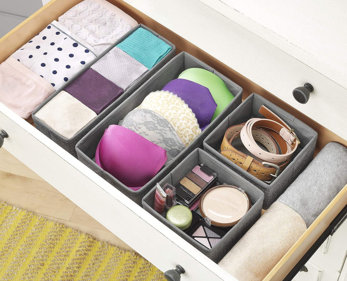 6283-9871 Set of 4-Crosshatch Gray Drawer Organizer