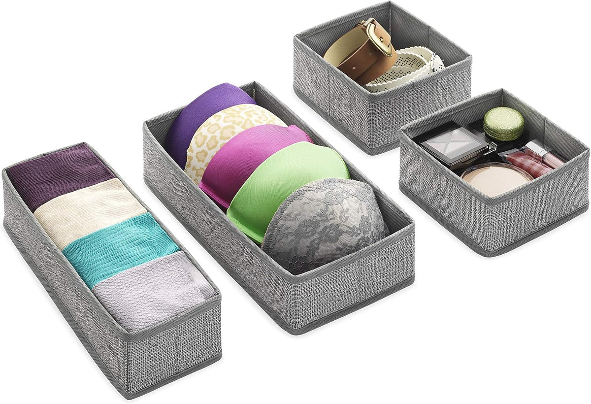 6283-9871 Set of 4-Crosshatch Gray Drawer Organizer